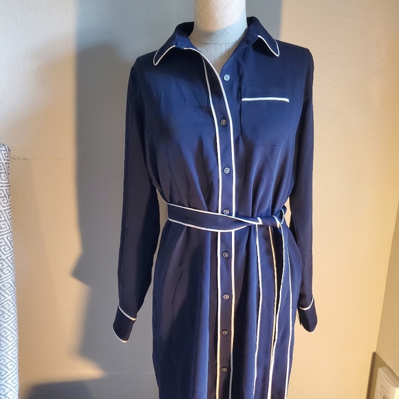 Ann Taylor Dresses & Skirts - ANN TAYLOR  Shirt  Dress Women's XSP Navy  Blue